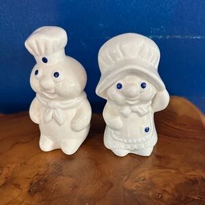 Vintage Set of Pillsbury Doughboy & Doughgirl Salt & Pepper Shakers, 1988